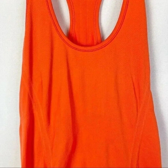 Athleta Fastest Track Neon Orange Racerback Ruched Side Tank Top L - Picture 5 of 5
